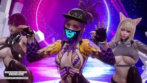 [MMD] (G)I-DLE - NXDE Sweet Kpop Dance 4K League Of Legends Ahri Akali Kaisa Evelynn Uncensored