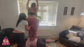 Two Goddesses, One Toy - BigDee & GoddessNaughtia Trample Their New Plaything!