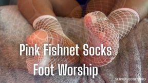 Pink Fishnet Socks Foot Worship - Royal Ro ebony feet pov