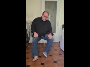 Casual strip tease with butt exploration