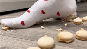 Cookie Crush. White Socks with Hearts