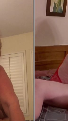 GILF Carmen&#039;s Granny in Red Two Position Fuck &amp; Orgasms