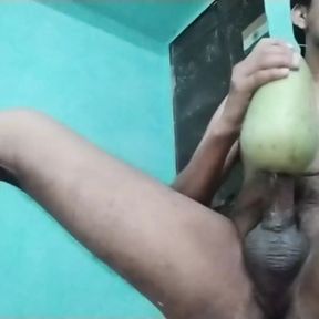 I Fucked an Ass 💦 Gourd Lonely while People Roaming outside my Room, a Lot Moaning Fucking &amp; Cummed