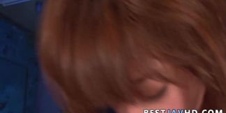 Sana Anzyu's knockers are tear-inducing as she BJ's on a Japanese fellatio video