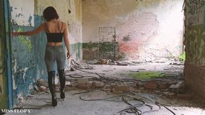Boots, Jeans &amp; Crushing Tease in an Abandoned Building