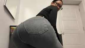 Custom Grey Jeans Ass Worship