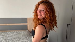 Lola’s Leather Pants Drive Him Wild – Red Rope Bondage in Black Leather