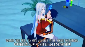 Subaru and White-Haired Echidna Heat Up the Shoreline—Steamy Swimwear Encounter Begins