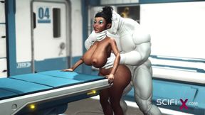 A Sexy Busty Ebony Has Hard Anal Sex With Sex Robot