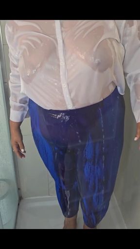 White Satin Blouse Shower