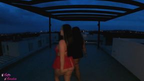 Threesome at the rooftop of our villa