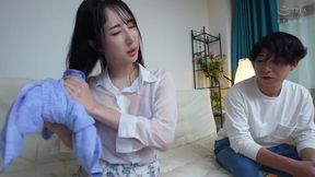 Soaked to the bone by a sudden downpour. My beloved friend, Yui Onozaka, couldn't make it home
