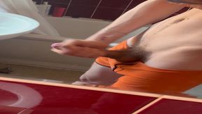 twink wanks infront of mirror, again