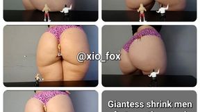 Giantess shrink men, farts on them and swallow them with her HUGE ass