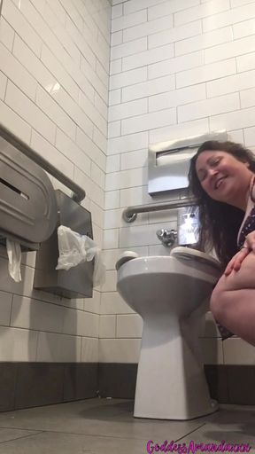 Horny Big Ass MILF Using Public Toilets