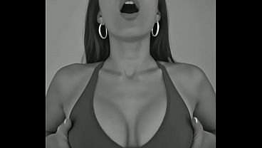 Teen GF plays with her big tits while masturbating