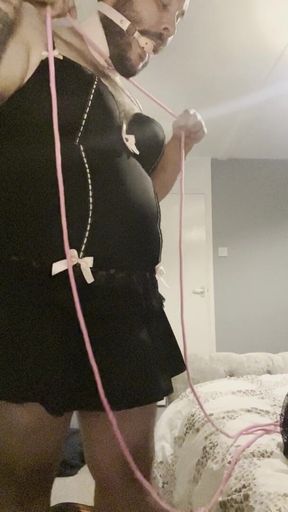 Cock and Ball Bondage with Sissyfication