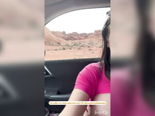Breasts out driving