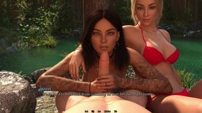 Young Collage Friends Kissing Outdoor threesome big dick fucking in forest