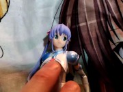 ジブリール美少女フィギュアにぶっかけ顔射【キモオタクの全裸オナニー】