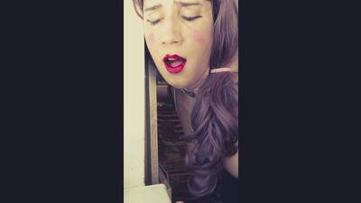 Femboy is flashing his pecker in front of the camera