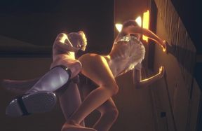 Furry fox dog boy gets destroyed in alley creampie gangbang