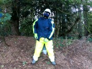 HiViz pup sneaked out of work to have a quick paw