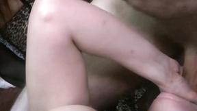 ”Two sexy babes sucking & fucking during bukkake party”