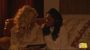 Asian girl gets her wet pussy fingered and eaten out by a rich blonde lady