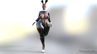 Bare Mzansi Influencer dressed in black spandex bunny undergarments - sassycomics