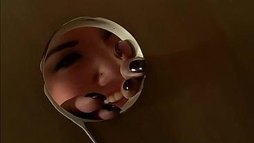 London Keyes Blowjob and Handjob Glory Hole Cumshot
