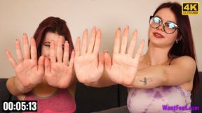 Friends Hands Comparing - 4K MP4
