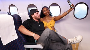 Crazy black bitch Olivia Jay gets fucked on a plane