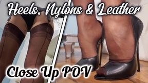 High Heels, Nylons and Leather - Close-Up POV [FullHD]