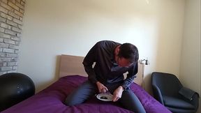 Cum sauce on a bread toast