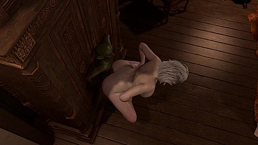 Goblin Is UP Against the Wall With This Thick Elf Pounding Him Hard