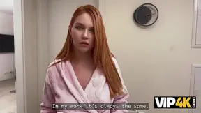 VIP4K: Hot Redhead pays off overdue Debt