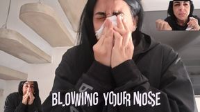 Rubbing my nose meticulously