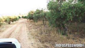 ”Naughty Kelly Aleman begs a massive cock dude to fuck her outdoors”