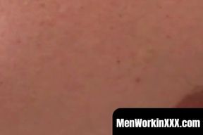 Rough stud smokes during an interview and masturbates solo vigorously