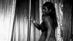 Ebony Stripper Sekeena in Red Lingerie Fucks Her Client