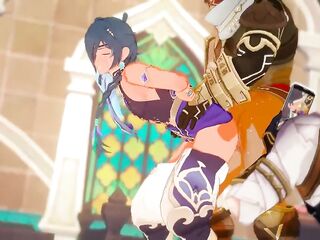 Kaeya drilled by NPC - Genshin Impact