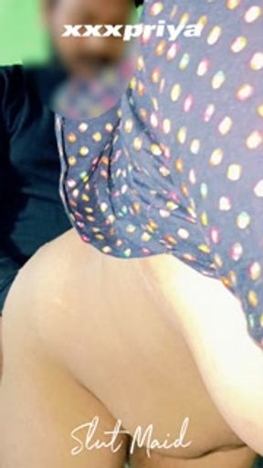 Desi Slut Maid with huge ass &amp; voluptuous boobs fucked hard in the kitchen. Real Indian cum dumpster