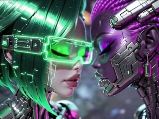 Nice-looking Aliens Kiss on Wonderful Music, Ai Animation