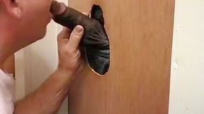 DARK MAN STOPS BY MY GLORYHOLE TO DUMP A LOAD OF CUM