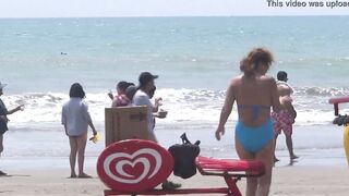 MY UNSHAVED WIFEY ON THE BEACH (PART two), OLDER MILF,