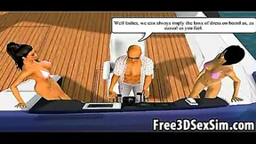 Sizzling 3D Curves Collide in Steaming Lesbian Romance Aboard a Luxury Yacht