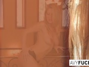 Busty Avy Scott likes to finger fuck her pussy in bed