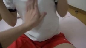 Japanese Red Tracksuit FFM Amateur Gangbang