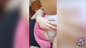 freaky tranny teen canela loves to lick cum out of condoms while jerking off and cum